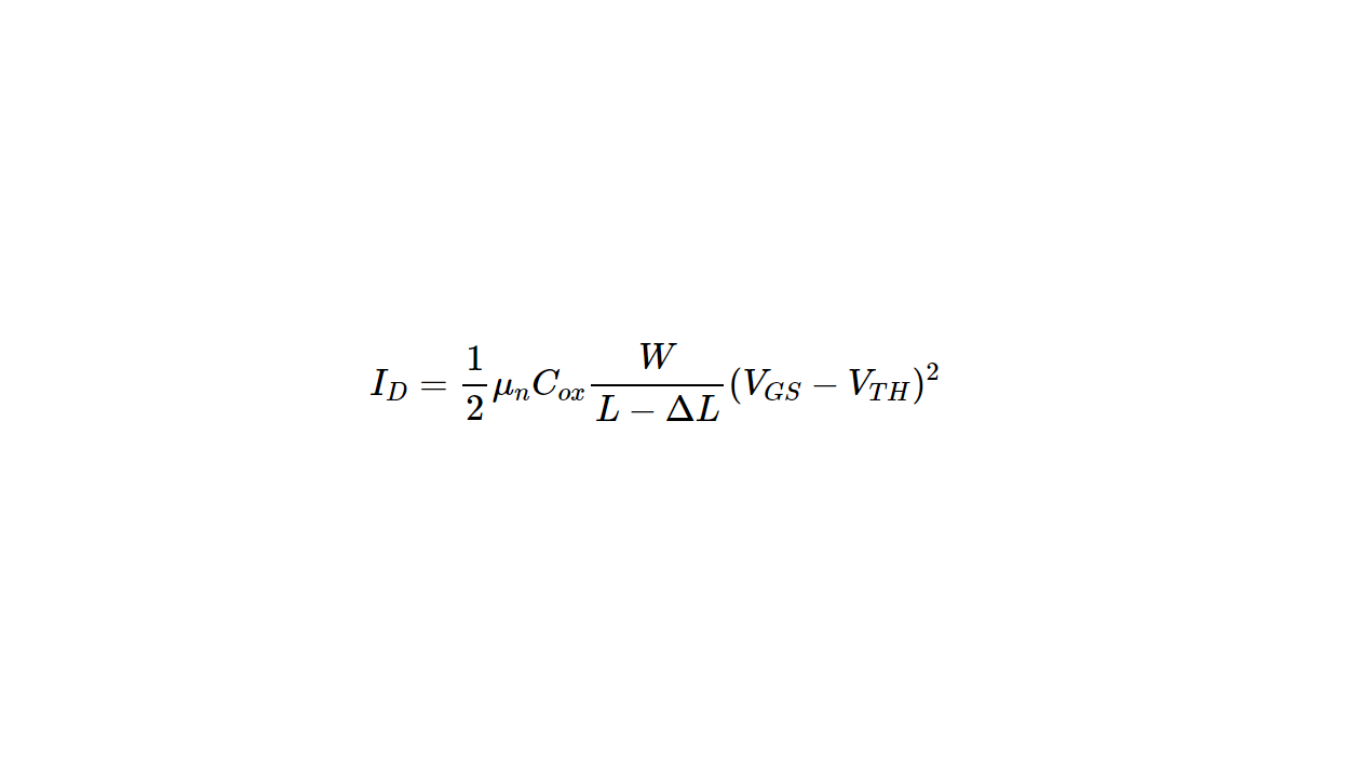 Channel length Modulation Current Equation
