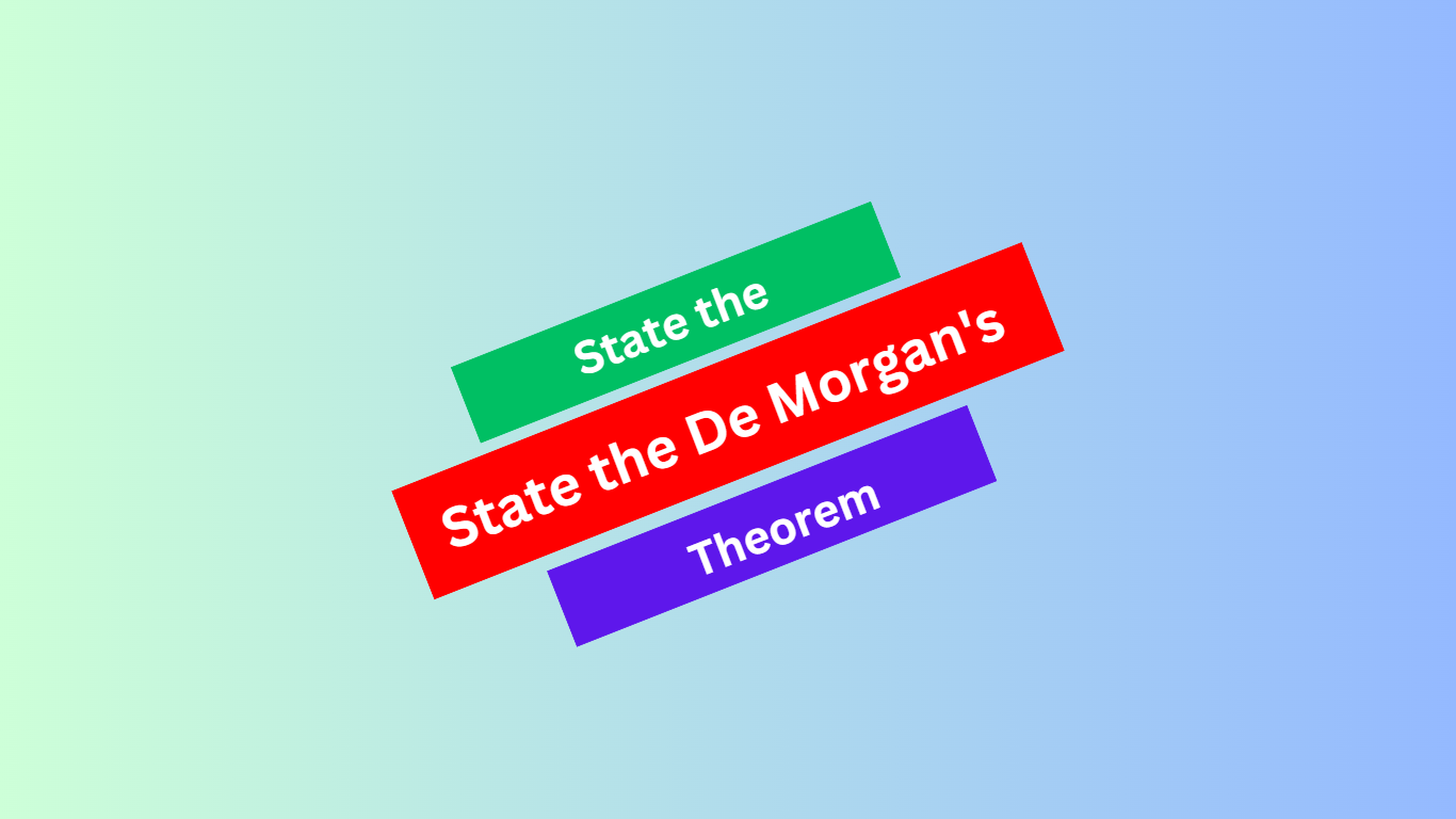 State the De Morgan's Theorem