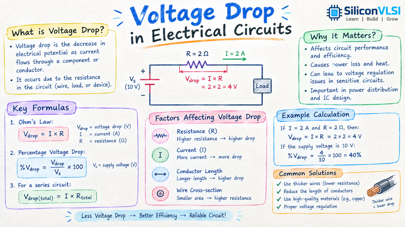 Voltage Drop showing voltage loss across a resistive circuit1