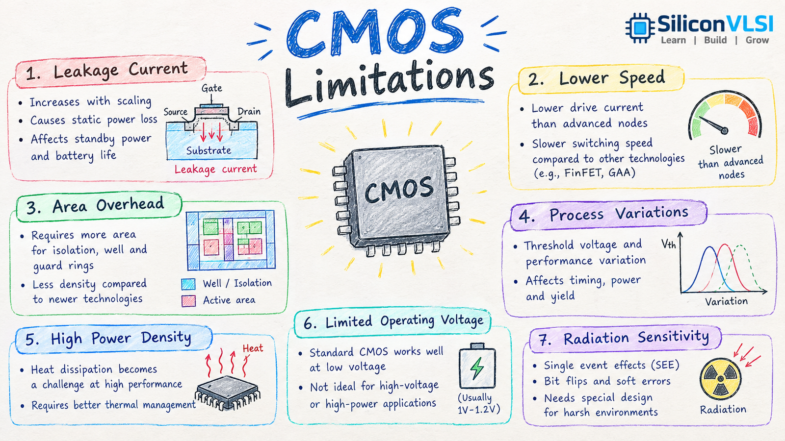 CMOS technology showing complementary PMOS and NMOS transistors